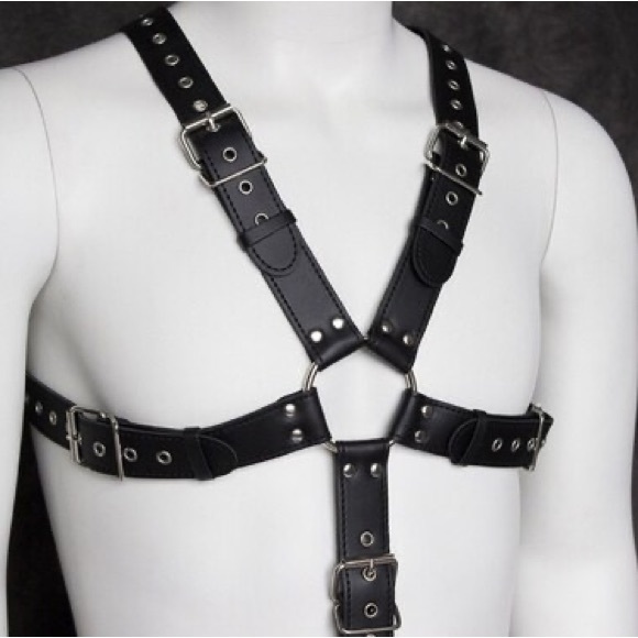 Other - Black Leather Harness Flirting Bondage Mens Sex Tools For Men